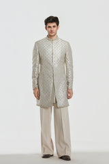 Sherwani - Tissue , kurta - Heavy chanderi , Pant - cotton twill