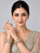 Pearl Kundan Floral Statement Bangles 30