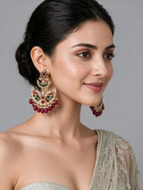 Multicolor Kundan Pearl Chandbali Earrings 54