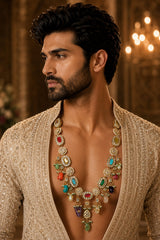 Multicolour Kundan Statement Necklace