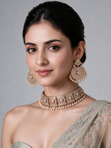 Gold Plated Handcrafted Jadau Necklace Set