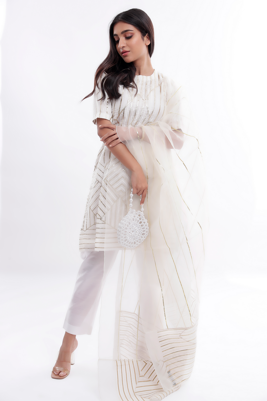 white kurta set