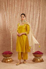 Lotus Lime Gota Kurta with Narrow Pants