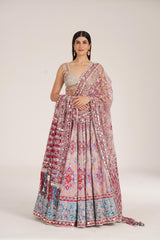 UCLA PEACH HUES LEHENGA SET