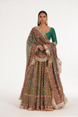 MAGNOLIA CHEVRON PATTERN LEHENGA SET