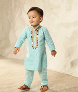 Blue Faux Mukaish Kurta with Pant