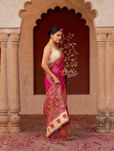 Magenta Pure Katan Silk Banarasi Bridal Handloom Saree