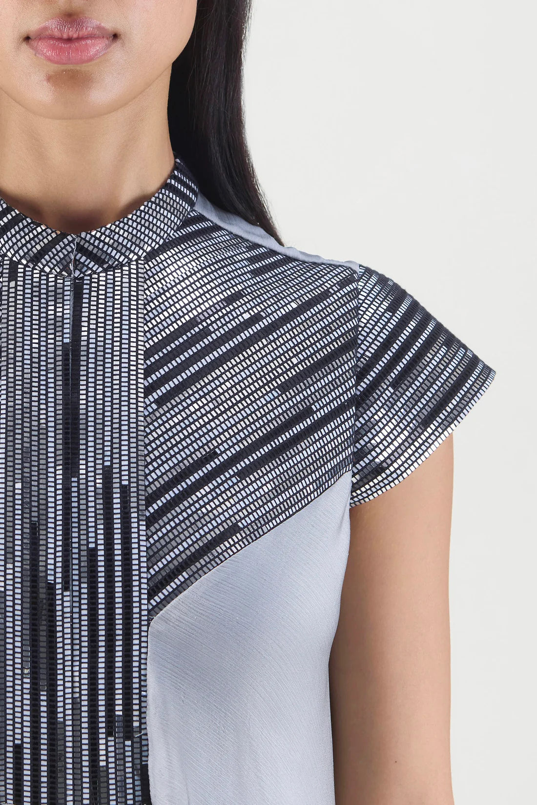 Metallic Paneled Dress