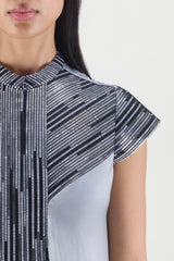 Metallic Paneled Dress