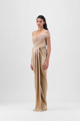 STRUCTURED PLISSÉ GOWN