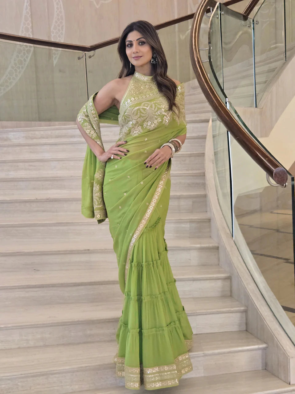 Shilpa Shetty in Naaz Saree Set
