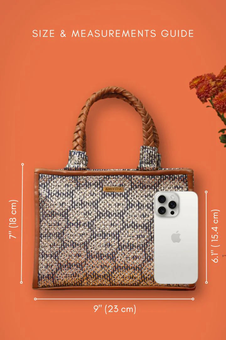 Jasbira Embroidered Handbag - Indigo