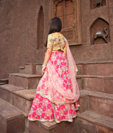 Yellow Embroidery Choli with Lehenga