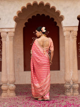 Sea Green Pink Bridal Pure Katan Silk Banarasi Handloom Saree