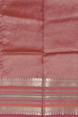 Beige-Pink Pure tissue Silk Banarasi Handloom Saree