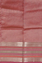 Beige-Pink Pure tissue Silk Banarasi Handloom Saree