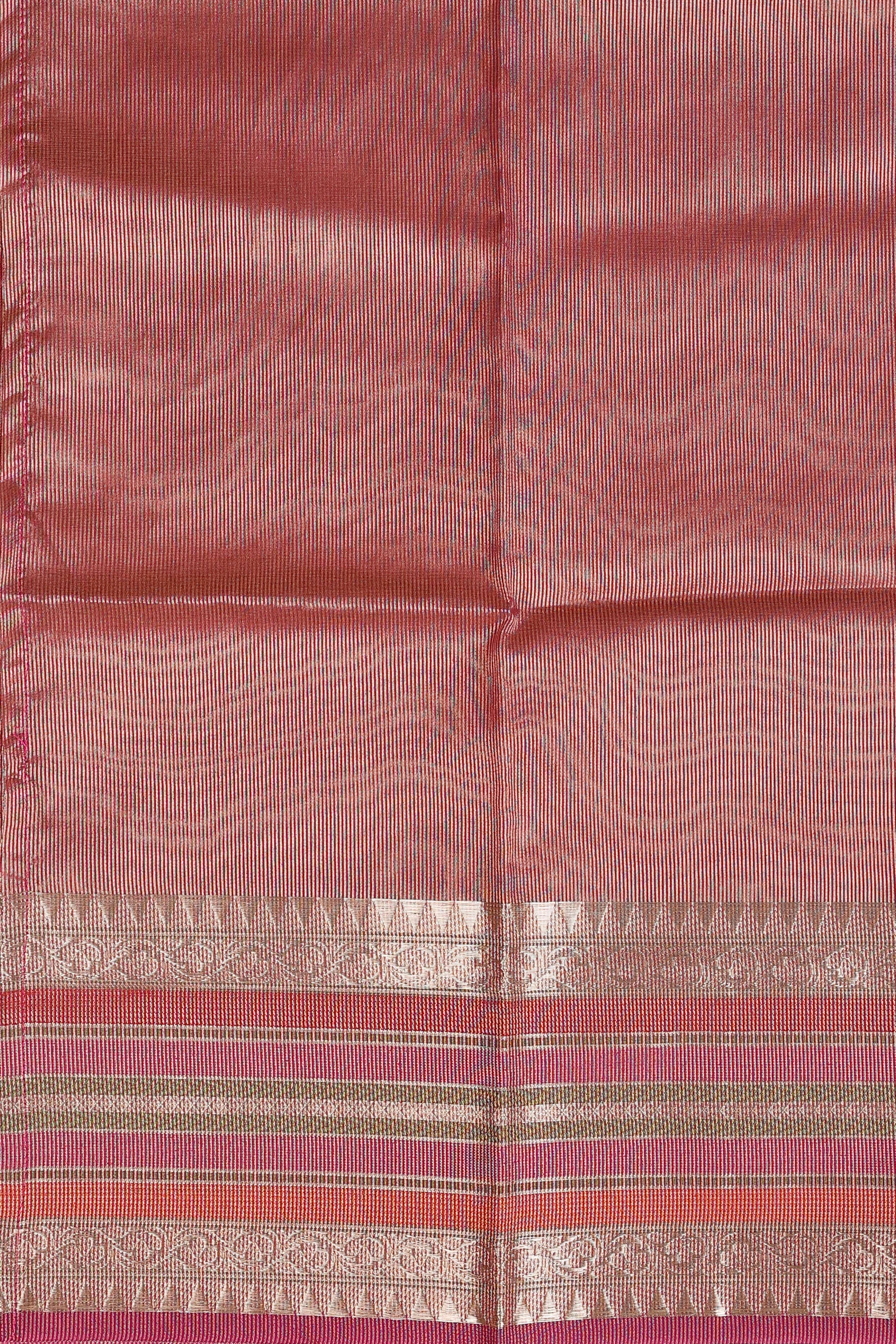 Beige-Pink Pure tissue Silk Banarasi Handloom Saree