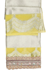 Pastel Multicolor Pure Tissue Silk banarasi handloom Saree