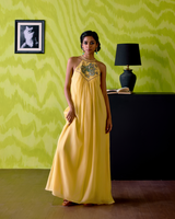 Buttercup Yellow Halter Neck Dress