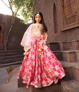 Yellow Embroidery Choli with Lehenga