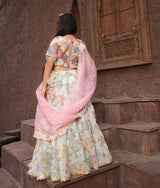 Off white Embroidered Choli with Lehenga