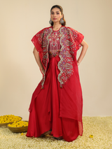 Red Gulbabo Dhoti Set