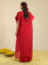 Red Gulbabo Dhoti Set