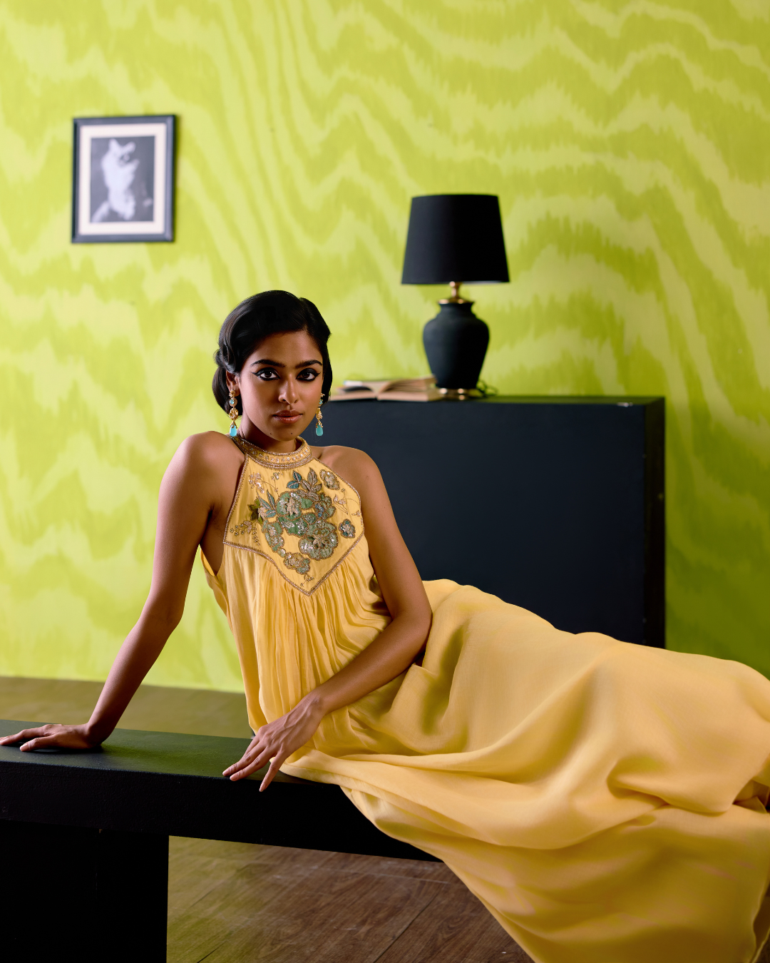 Buttercup Yellow Halter Neck Dress