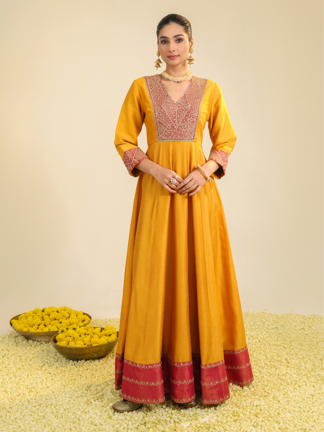 Rust Samaira Anarkali Set