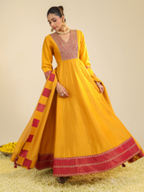 Rust Samaira Anarkali Set