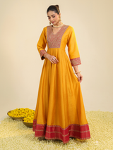 Rust Samaira Anarkali Set