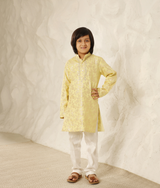 Yellow Chanderi Kurta with Pant