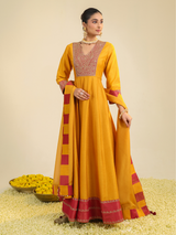Rust Samaira Anarkali Set