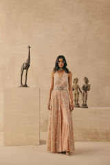 MIRRORWORK HALTER NECK DRESS