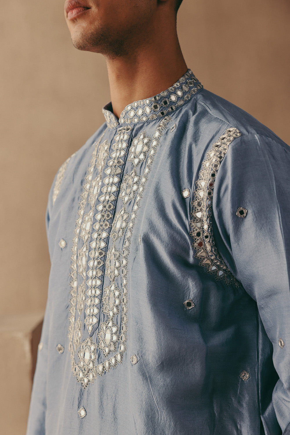 MIRROR & ZARI EMBELLISHED KURTA SET