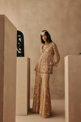 SHARARRA WITH MIRRORWORK AND BEADWORK