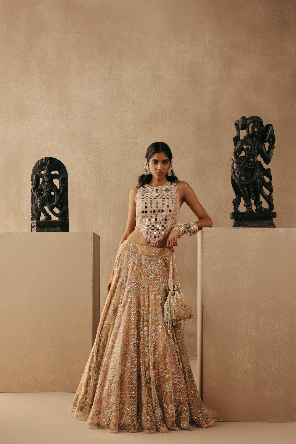 MULTICOLOUR MIRRORWORK LEHENGA