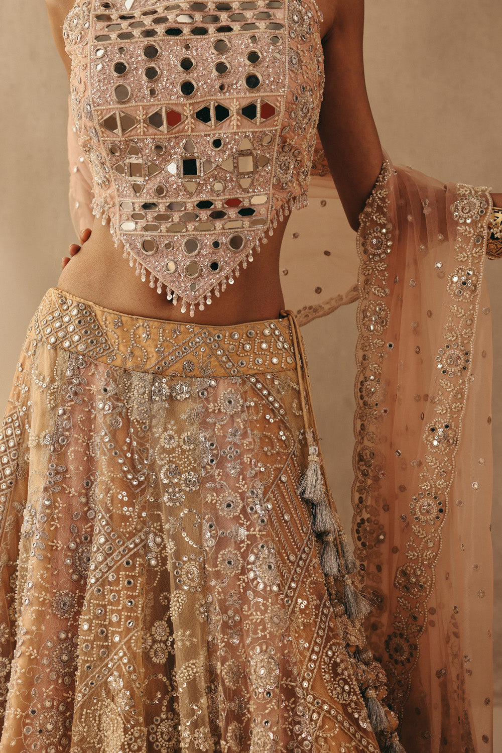 MULTICOLOUR MIRRORWORK LEHENGA