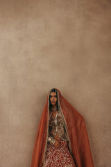 MIRRORWORK FISH CUT LEHENGA