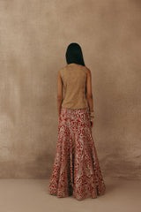 MIRRORWORK FISH CUT LEHENGA