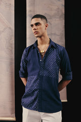 SILK RAI BANDHANI APPLIQUE KURTA SHIRT
