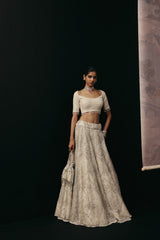 IVORY MIRRORWORK LEHENGA