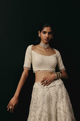 IVORY MIRRORWORK LEHENGA