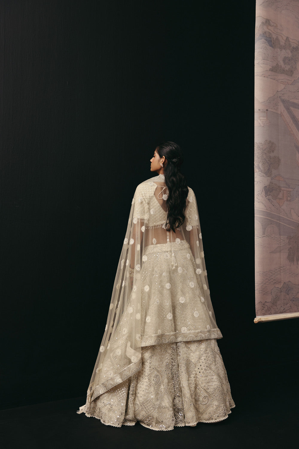 IVORY MIRRORWORK LEHENGA