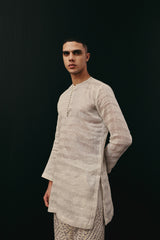 TISSUE CHANDERI KURTA WITH POTLI BUTTONS