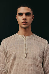 TISSUE CHANDERI KURTA WITH POTLI BUTTONS