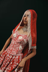 RED PARSI GAARA LEHENGA