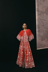 RED PARSI GAARA LEHENGA