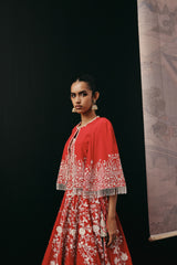 RED PARSI GAARA LEHENGA