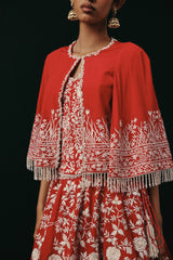RED PARSI GAARA LEHENGA